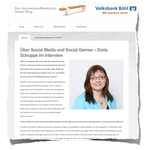 Screenshot Interview Social Media / Social Games